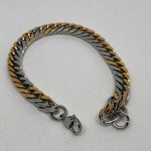 Gold and Silver Men's Chain Bracelet